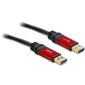 Delock USB-A 3.0 -> USB-A 3.0 M/M adatkábel 5m fekete Premium