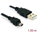 Delock USB-A 2.0 -> USB-B 2.0 micro M/M adatkábel 1.5m fekete