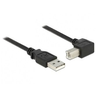 Delock USB-A 2.0 -> USB-B 2.0 M/M adatkábel 5m fekete egyenes/90°