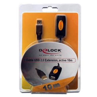 Delock USB-A 2.0 -> USB-A 2.0 M/F aktív adatkábel hosszabbító 10m barna