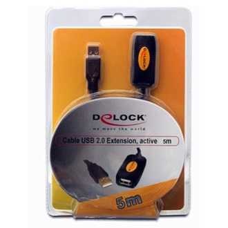 Delock USB-A 2.0 -> USB-A 2.0 M/F aktív adatkábel hosszabbító 5m barna