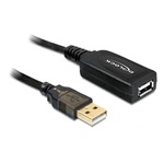 Delock USB-A 2.0 - USB-A 2.0 M/F aktív adatkábel hosszabbító 15m fekete