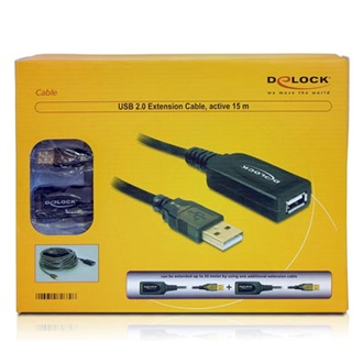 Delock USB-A 2.0 - USB-A 2.0 M/F aktív adatkábel hosszabbító 15m fekete