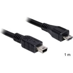 Delock USB-B 2.0 micro -> USB-B 2.0 mini 5pin M/M adatkábel 1m fekete