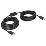 Delock USB-A 2.0 -> USB-B 2.0 M/M adatkábel 11m fekete