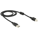 Delock USB-A 2.0 -> USB-B 2.0 M/M adatkábel 1m fekete