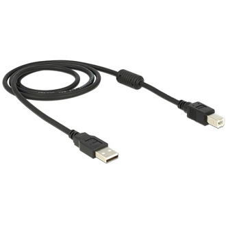 Delock USB-A 2.0 -> USB-B 2.0 M/M adatkábel 1m fekete