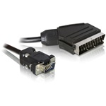DELOCK Scart -> VGA M/M video jelkábel 2m fekete