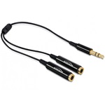 Delock Jack stereo 3,5mm -> 2 Jack stereo 3,5mm M/F adatkábel 0.25m fekete