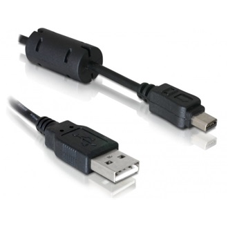 Delock Olympus 12pin -> USB-A 2.0 M/M adatkábel 1m fekete