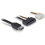 Delock eSATAp Molex Power 4pin -> SATA All-in-One F/F adatkábel 1m fekete