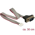 Delock Serial pinheader 2mm -> Serial DB9 F/M adatkábel 0.3m