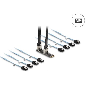 Delock Converter M.2 2280 kulcs B+M dugó 8 x SATA-hoz