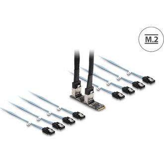 Delock Converter M.2 2280 kulcs B+M dugó 8 x SATA-hoz