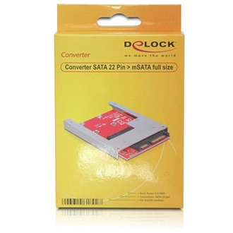 Delock SATA 22pin -> mSATA M/F konverter 2,5"-os beépítő kerettel