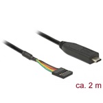 Delock USB-C -> TTL 5V M/F adatkábel 2m fekete