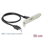 Delock USB-E A Key -> USB-C 3.2 Gen1 M/F hátlapi kivezetés 0.5m