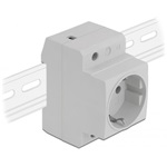 Delock Csatlakozóaljzat egy oldalsó földelési kapcsolattal a DIN sínhez 5 darab