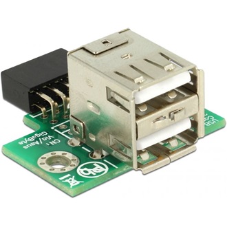 Delock USB-A Pinheader 9pin -> 2db USB-A 2.0 F/F adapter