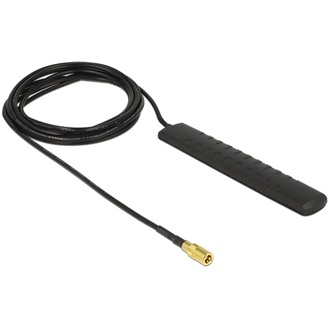 Delock DAB+ DVB-T2 Antenna SMB Plug 20 dBi active omnidirectional black adhesive mounting