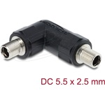 Delock DC Barrel Jack adapter DC 5,5 x 2,5 mm anya   anya csavarral, 90 -ban hajlított