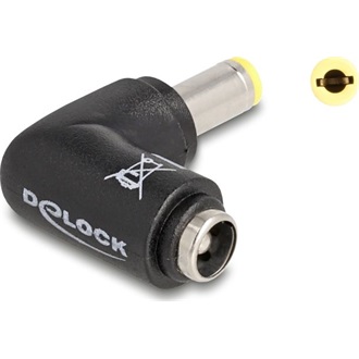 Delock DC adapter 5,5 x 2,5 mm apa   5,5 x 2,5 anya 90 -ban hajlított