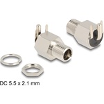 Delock DC csatlakozó anya 5,5 x 2,1 mm-es forrasztott foglalatfej verzióval ívelt - Hexagon 20 V / 10 A