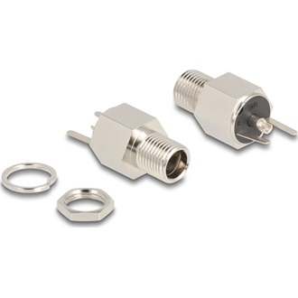 Delock DC csatlakozó anya 5,5 x 2,5 mm-es forrasztott foglalatfej verzióval - Hexagon 20 V / 9 A