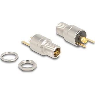 Delock DC csatlakozó anya 5,5 x 2,5 mm-es forrasztott foglalatfej verzióval - kerek 20 V / 15 A