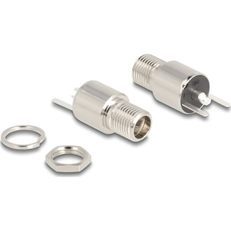 Delock DC csatlakozó anya 5,5 x 2,5 mm-es forrasztott foglalatfej verzióval - kerek 20 V / 9 A