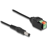 Delock DC 5,5x2,1mm -> Terminal block 2pin M/F adapter 0.15m fekete
