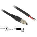 Delock DC 5,5x2,5mm -> nyitott vezeték M/M tápkábel 0.95m fekete