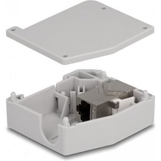 Delock RJ45 CAT6A STP M/M DIN rail adapter Keystone modullal szürke