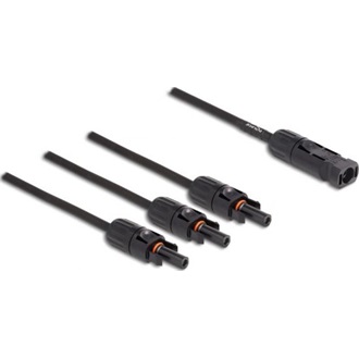 Delock DL4 -> 3db DL4 M/F szolár kábel 0.35m fekete