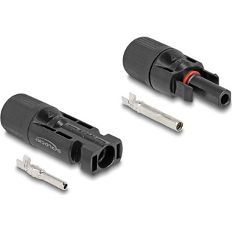 Delock DL4 napelemes csatlakozó kábelekhez krimpeléshez, apa és anya, fekete 2 db.-s