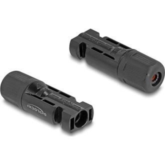 Delock DL4 napelemes csatlakozó kábelekhez krimpeléshez, apa és anya, fekete 2 db.-s