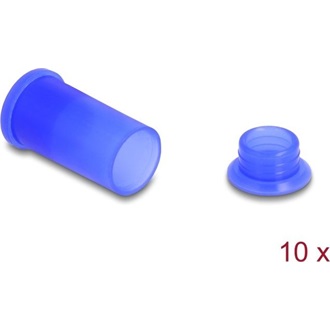 Delock DL4 portakaró apa és anya csatlakozókhoz, szilikon, 2-részes, kék 10 db.-os szett