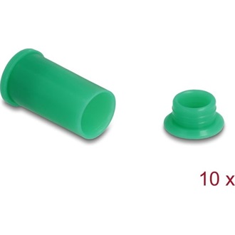 Delock DL4 portakaró apa és anya csatlakozókhoz, szilikon, 2-részes, zöld 10 db.-os szett