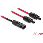 Delock DL4 szolár kábel elosztó 1 x apa - 2 x anya 30 cm piros