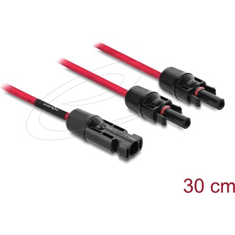 Delock DL4 szolár kábel elosztó 1 x apa - 2 x anya 30 cm piros