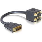 Delock DVI-D -> 2db DVI-D M/F splitter kábel 0.2m fekete