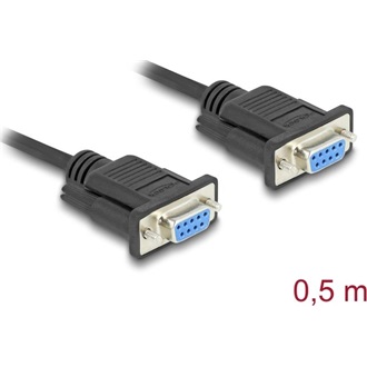 Delock D-Sub9-es, RS-232 soros kábel, anya-anya, 0,5 m