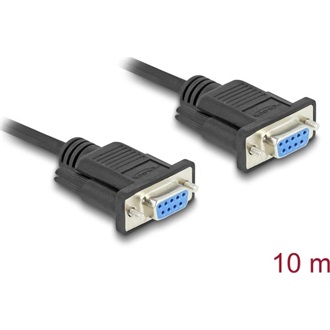 Delock D-Sub9-es, RS-232 soros kábel, anya-anya, 10 m