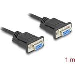 Delock D-Sub9-es, RS-232 soros kábel, anya-anya, 1 m