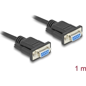 Delock D-Sub9-es, RS-232 soros kábel, anya-anya, 1 m