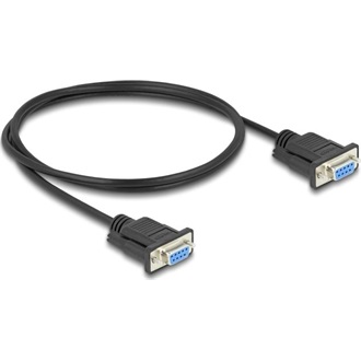 Delock D-Sub9-es, RS-232 soros kábel, anya-anya, 1 m