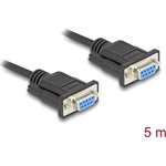Delock D-Sub9-es, RS-232 soros kábel, anya-anya, 5 m