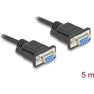 Delock D-Sub9-es, RS-232 soros kábel, anya-anya, 5 m