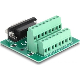 Delock D-Sub 15 tűs anya - Terminal Block DIN sínhez