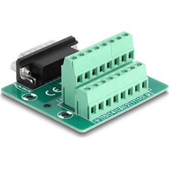 Delock D-Sub 15 tűs apa - Terminal Block DIN sínhez